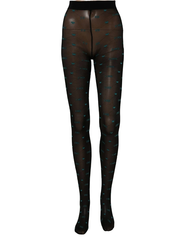 Black Nylon Logo Tights Stocking Pantyhose Socks alternative