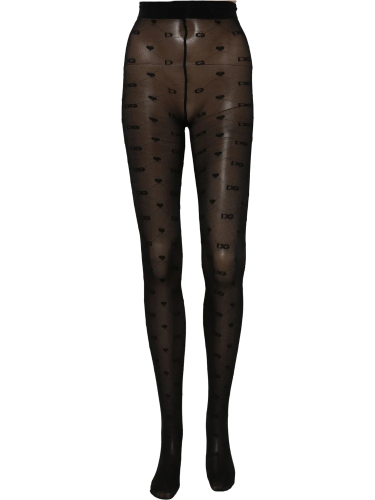 Black Nylon Logo Tights Stocking Pantyhose Socks alternative