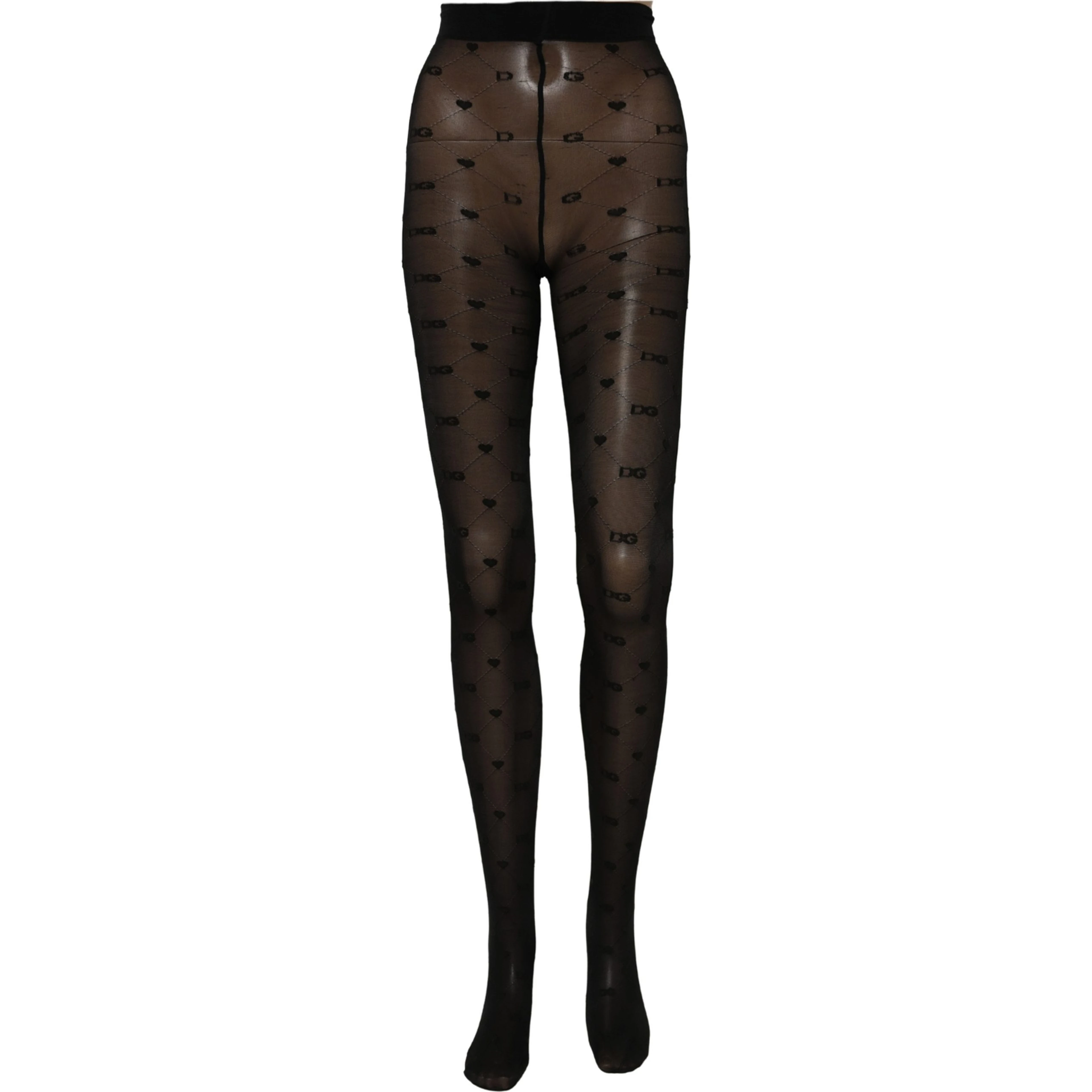 Black Nylon Logo Tights Stocking Pantyhose Socks