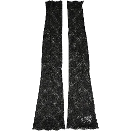 Black Floral Lace Nylon Stretch Knee High Socks