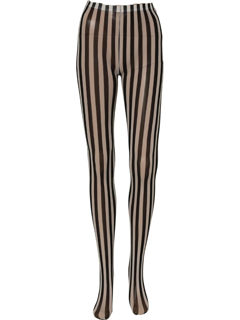 Black White Stripes Tights Stocking Pantyhose Socks