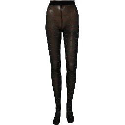 Black Nylon Logo Tights Stocking Pantyhose Socks