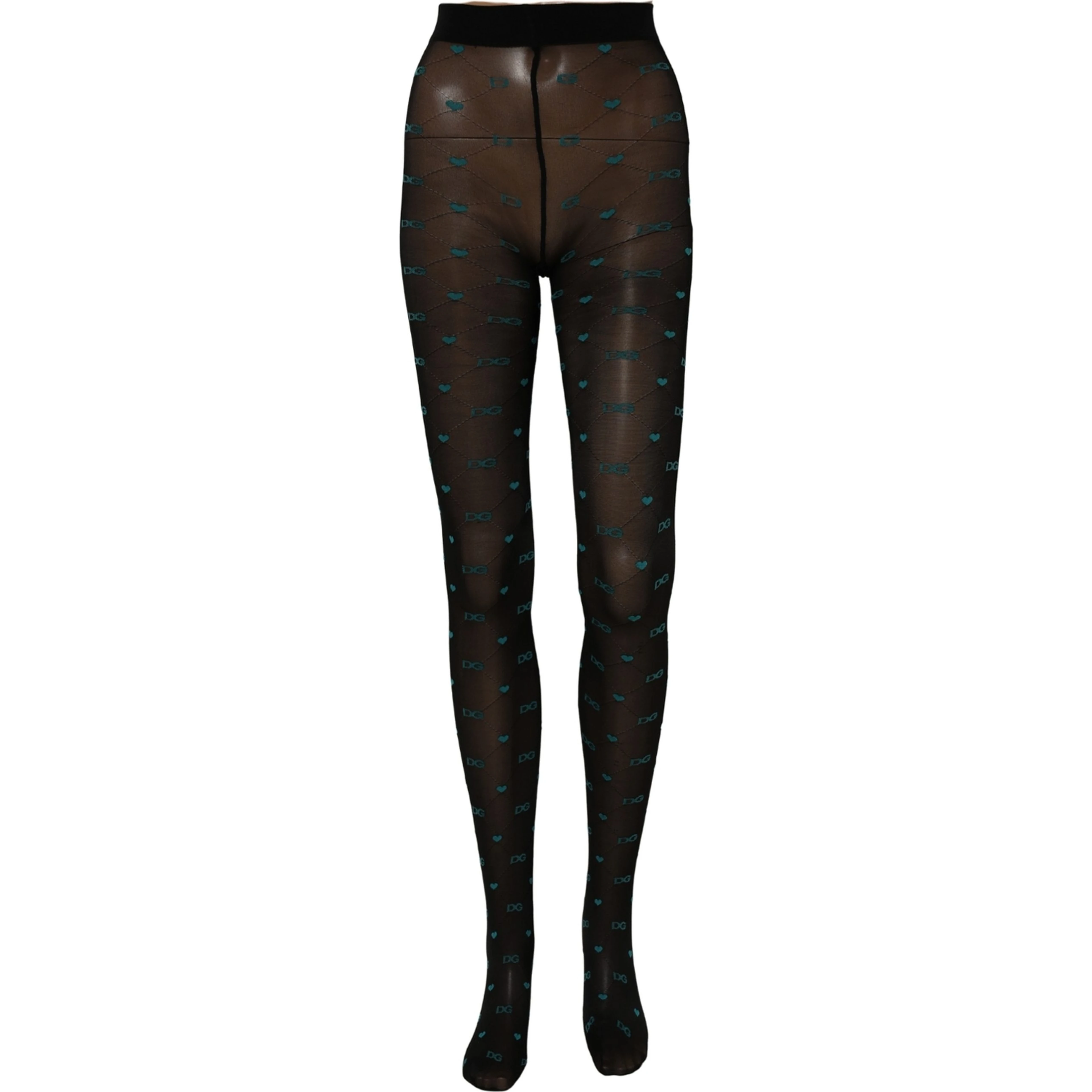 Black Nylon Logo Tights Stocking Pantyhose Socks