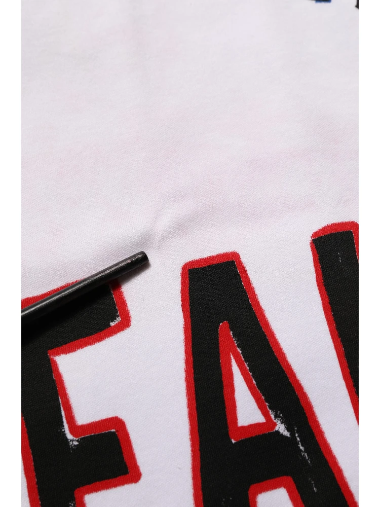 White Graphic Cotton Jersey Cropped T-shirt alternative