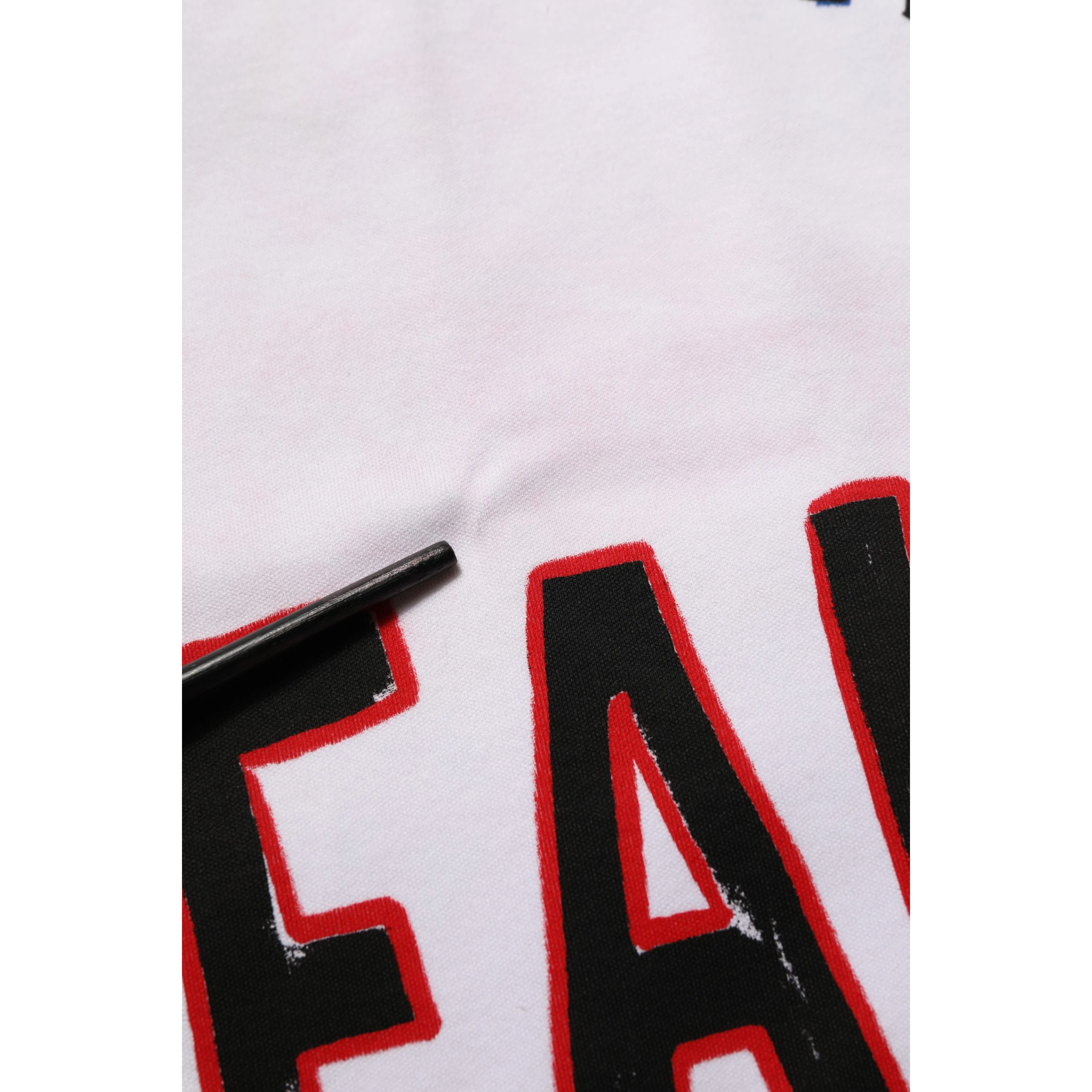 White Graphic Cotton Jersey Cropped T-shirt