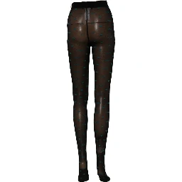 Black Nylon Logo Tights Stocking Pantyhose Socks