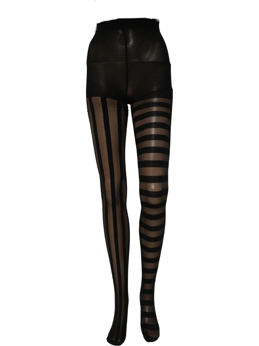Black Stripes Tights Stockings Pantyhose Socks