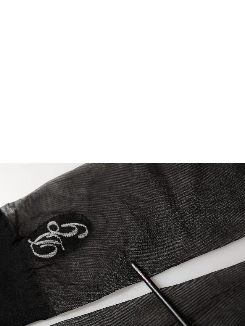 Black Nylon Mesh Sheer Calf Long Accessory Socks