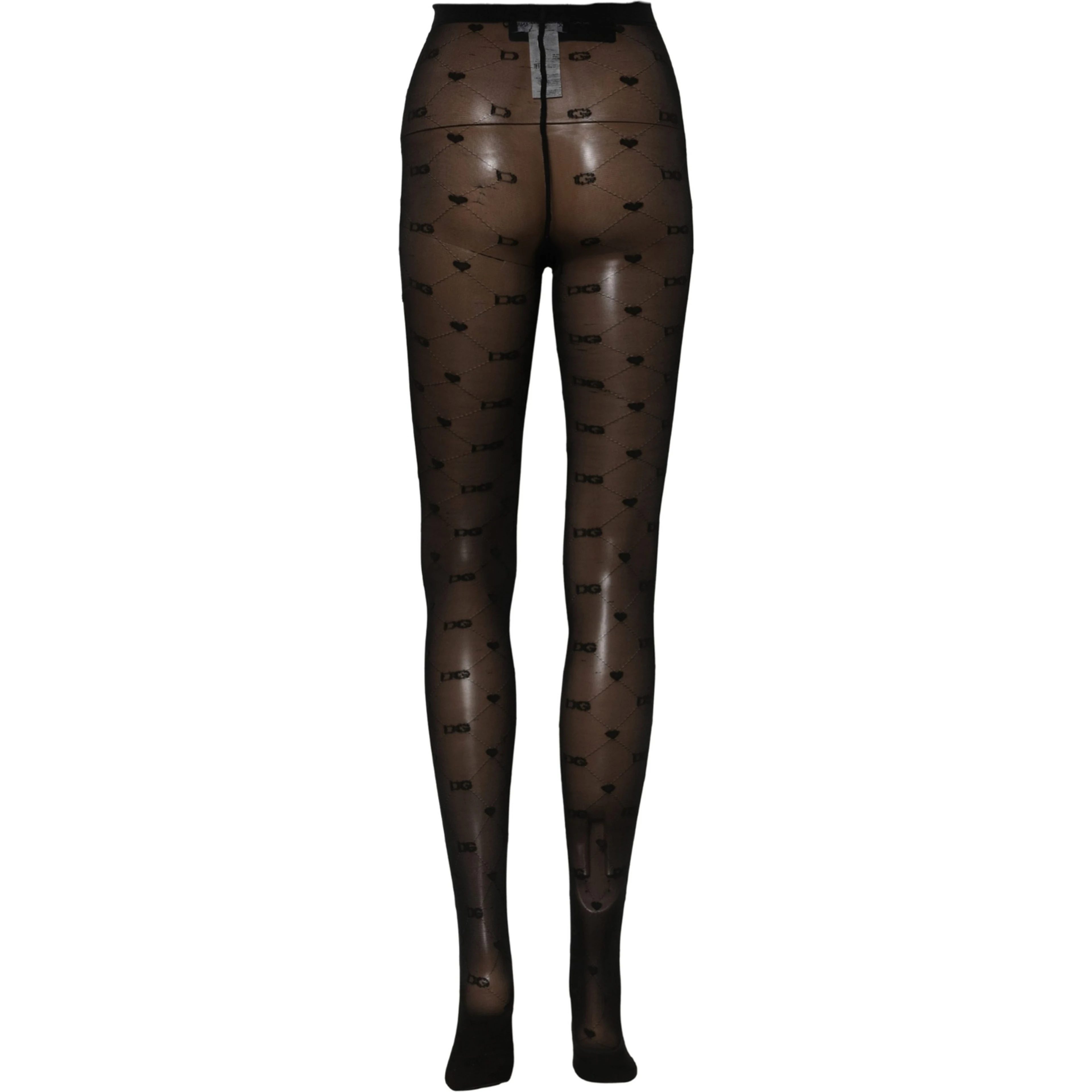 Black Nylon Logo Tights Stocking Pantyhose Socks