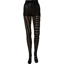 Black Nylon Stripes Tights Stockings Pantyhose Socks