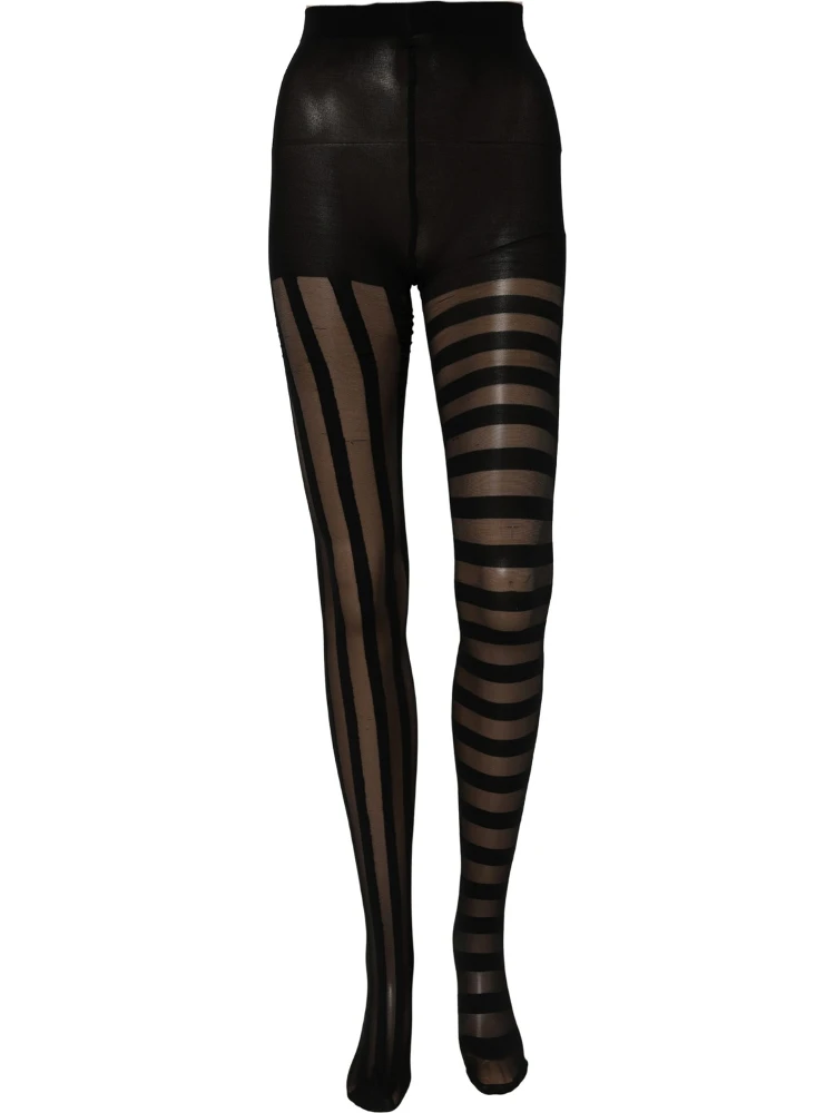 Black Nylon Stripes Tights Stockings Pantyhose Socks alternative