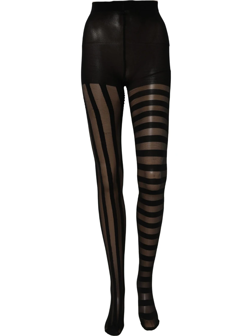 Black Nylon Stripes Tights Stockings Pantyhose Socks