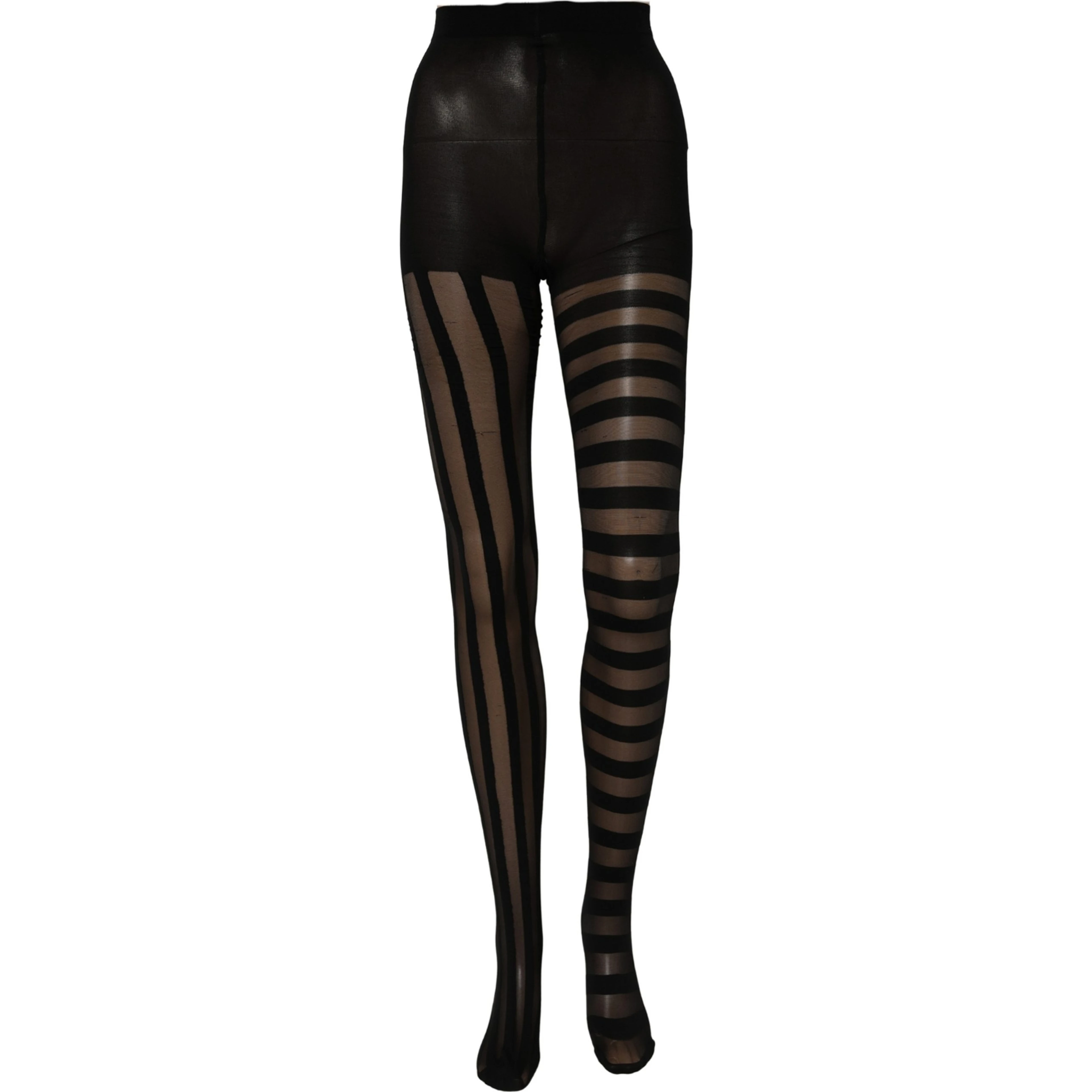 Black Nylon Stripes Tights Stockings Pantyhose Socks