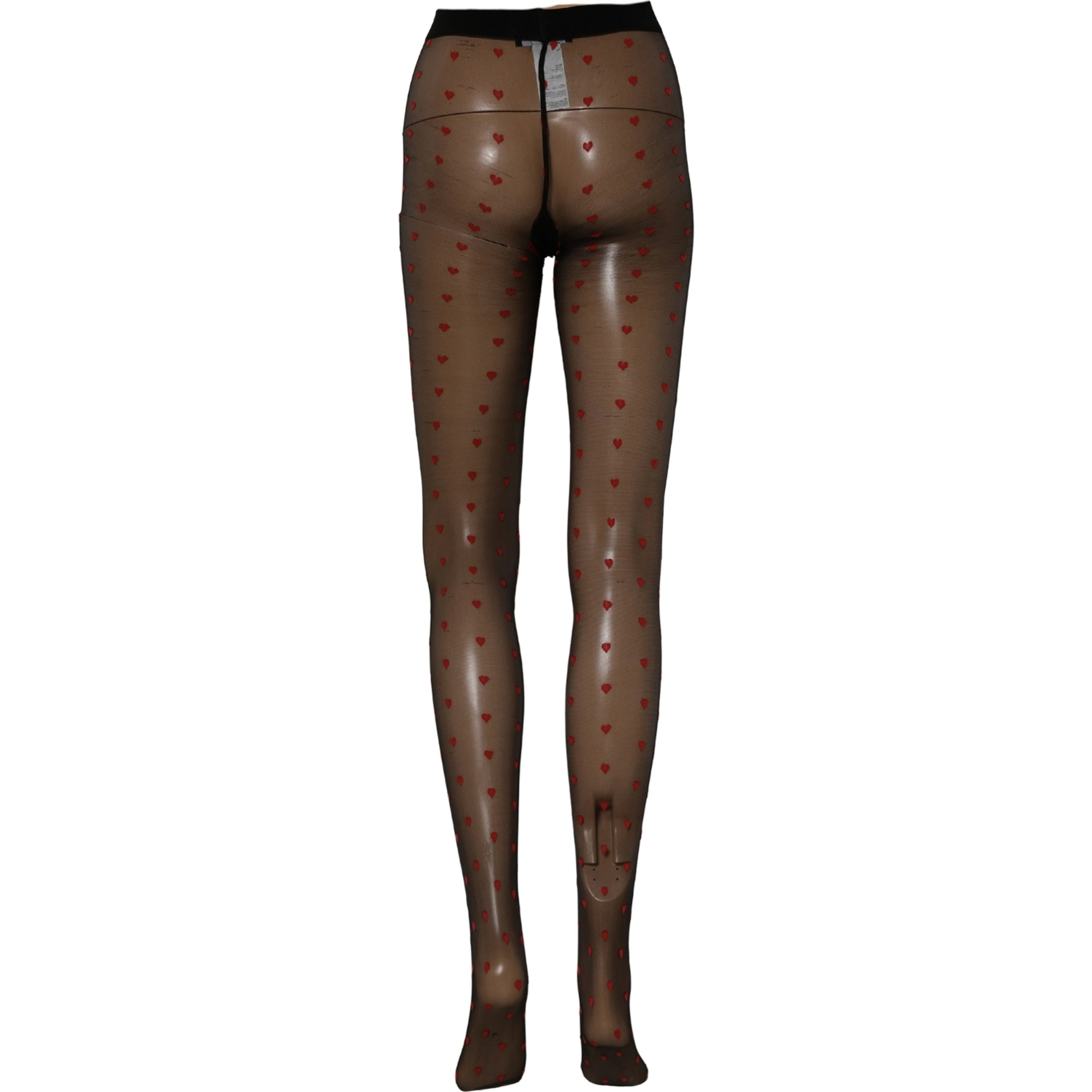 Black Nylon Hearts Tights Stocking Pantyhose Socks