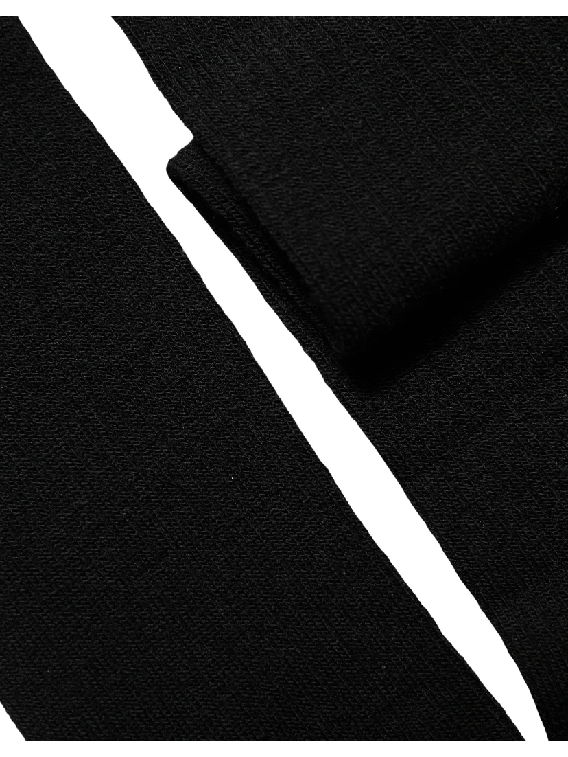 Black Wool Knit Calf Long Women Accessory Socks