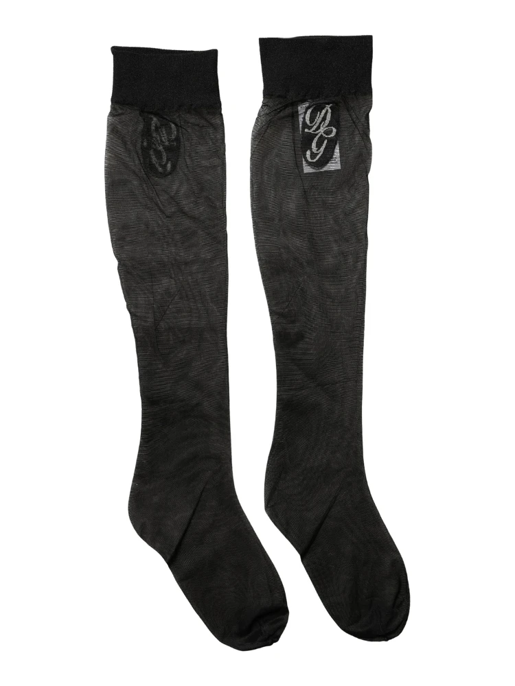 Black Nylon Mesh Sheer Calf Long Accessory Socks alternative