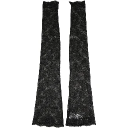 Black Floral Lace Nylon Stretch Knee High Socks