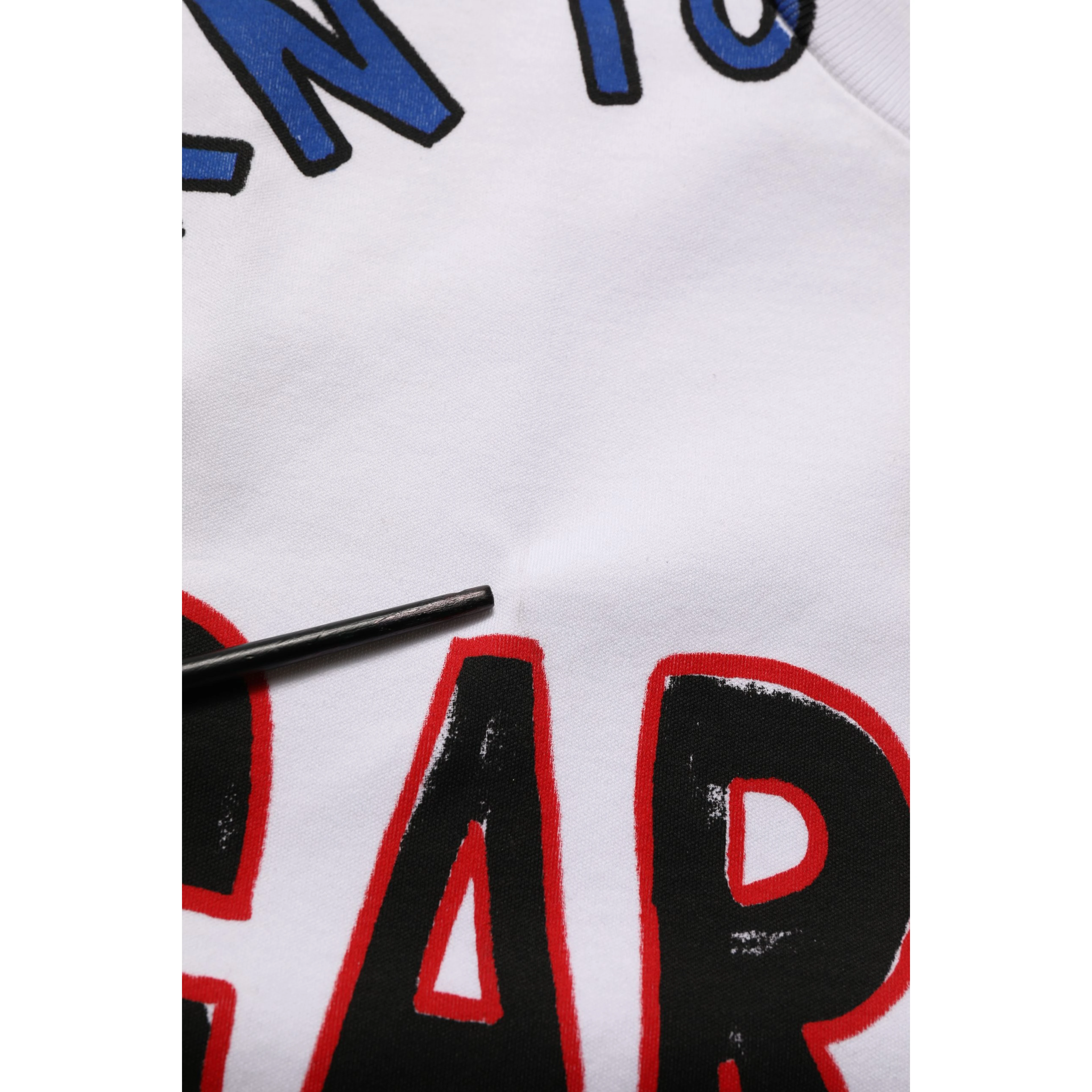 White Graphic Cotton Jersey Cropped T-shirt