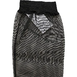 Black Nylon Mesh Sheer Calf Long Accessory Socks