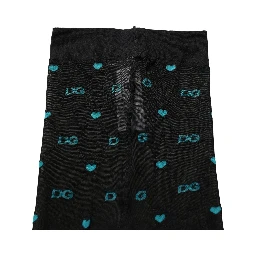 Black Nylon Logo Tights Stocking Pantyhose Socks