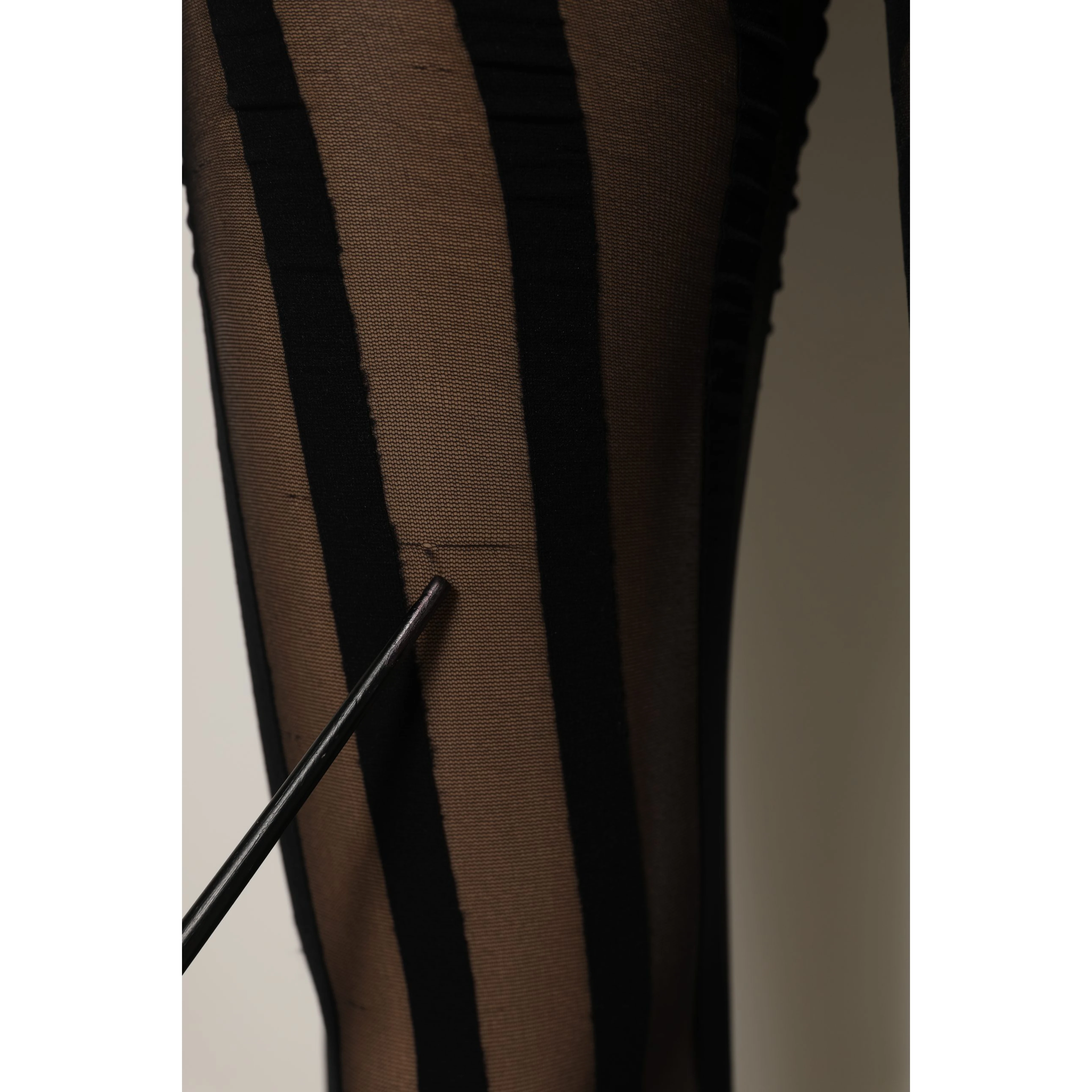 Black Nylon Stripes Tights Stockings Pantyhose Socks