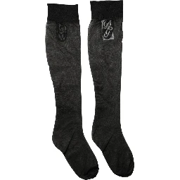 Black Nylon Mesh Sheer Calf Long Accessory Socks