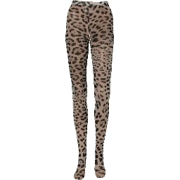 Gray Leopard Nylon Tights Stocking Pantyhose Socks