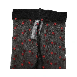 Black Nylon Hearts Tights Stocking Pantyhose Socks