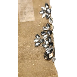 Brown Stretch Floral Clear Crystal Stockings Socks