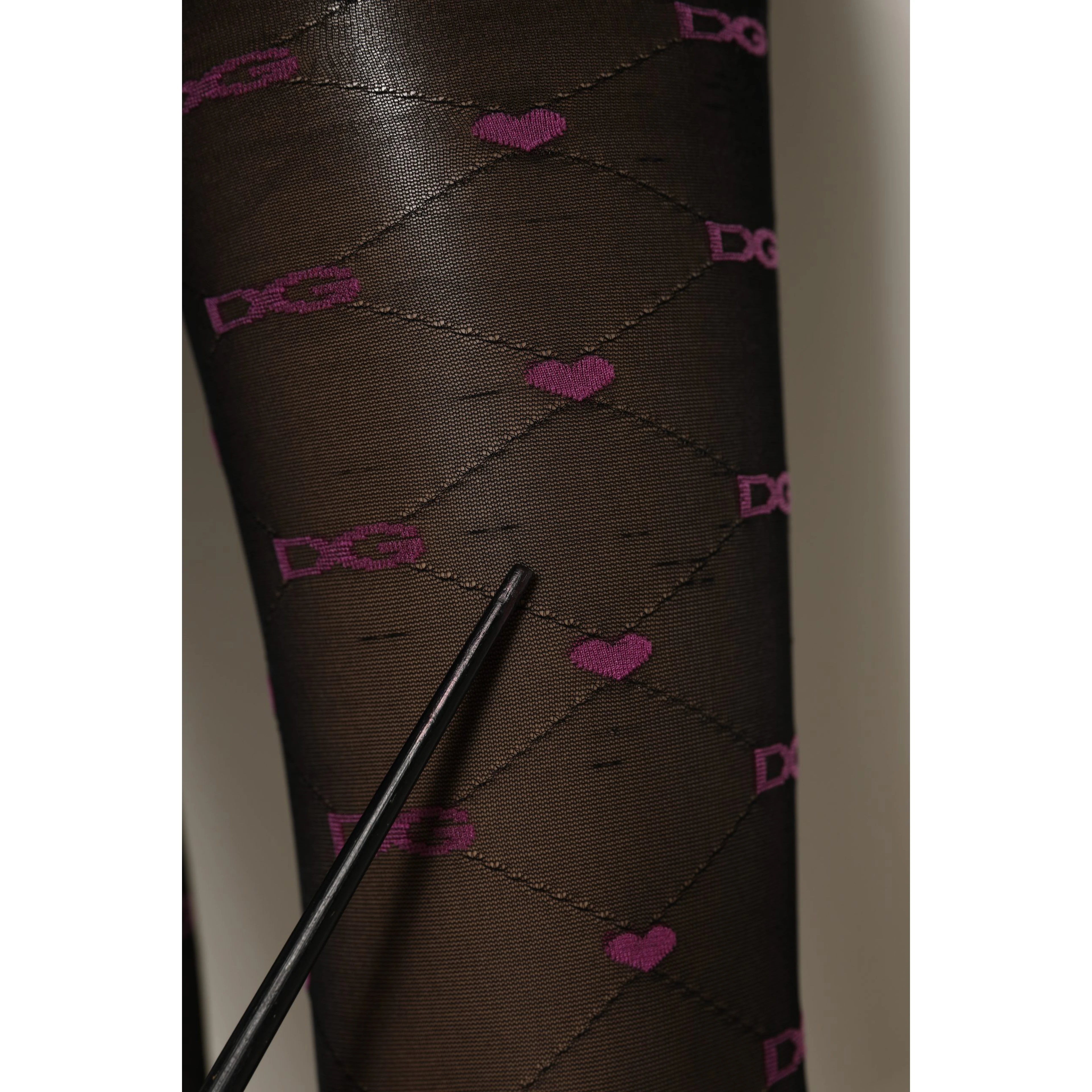 Black Nylon Hearts Tights Stocking Pantyhose Socks