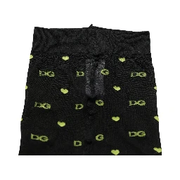Black Nylon Logo Tights Stocking Pantyhose Socks