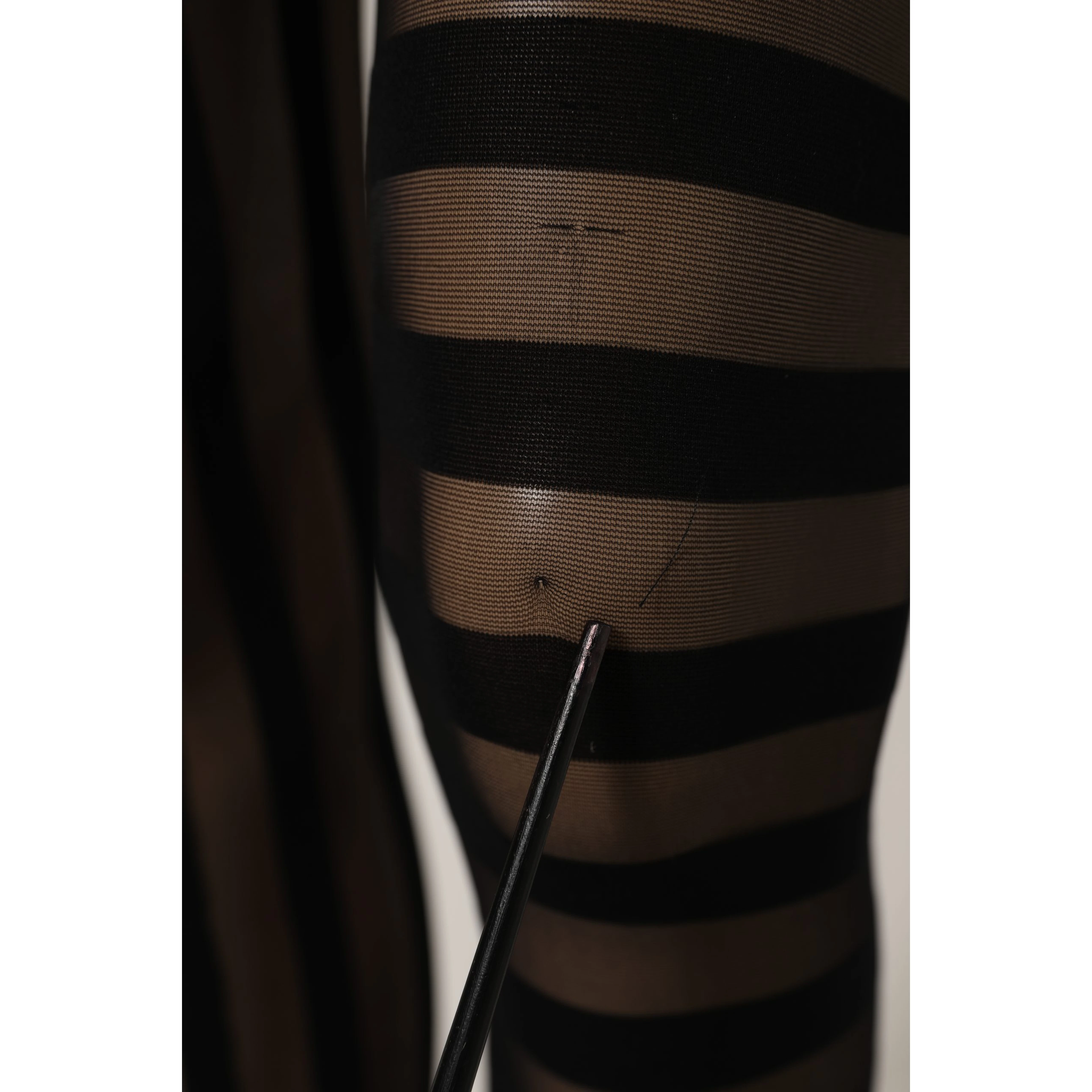Black Nylon Stripes Tights Stockings Pantyhose Socks