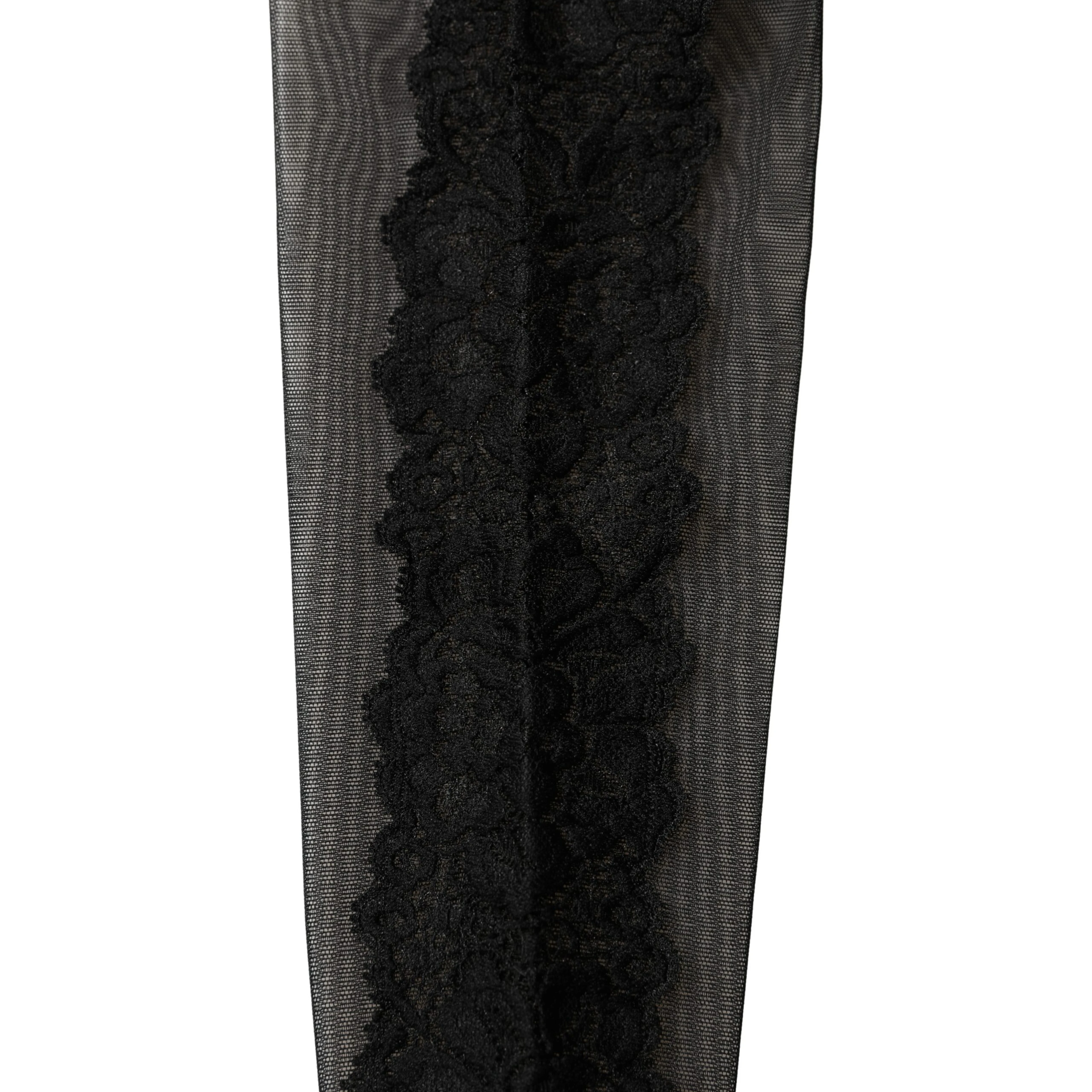 Black Nylon Mesh Sheer Calf Long Accessory Socks