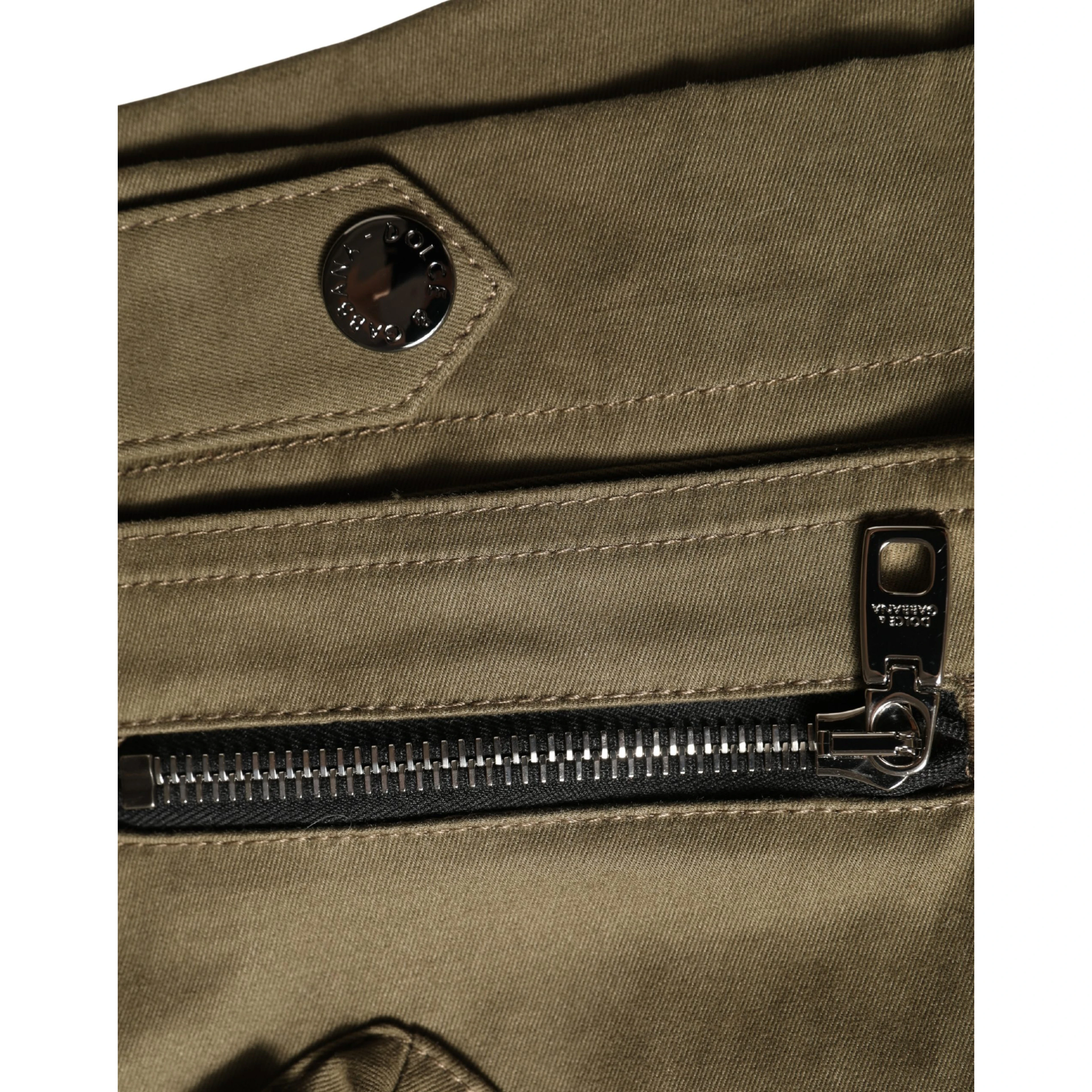 Green Cotton Mid Rise Cargo Hot Pants Shorts
