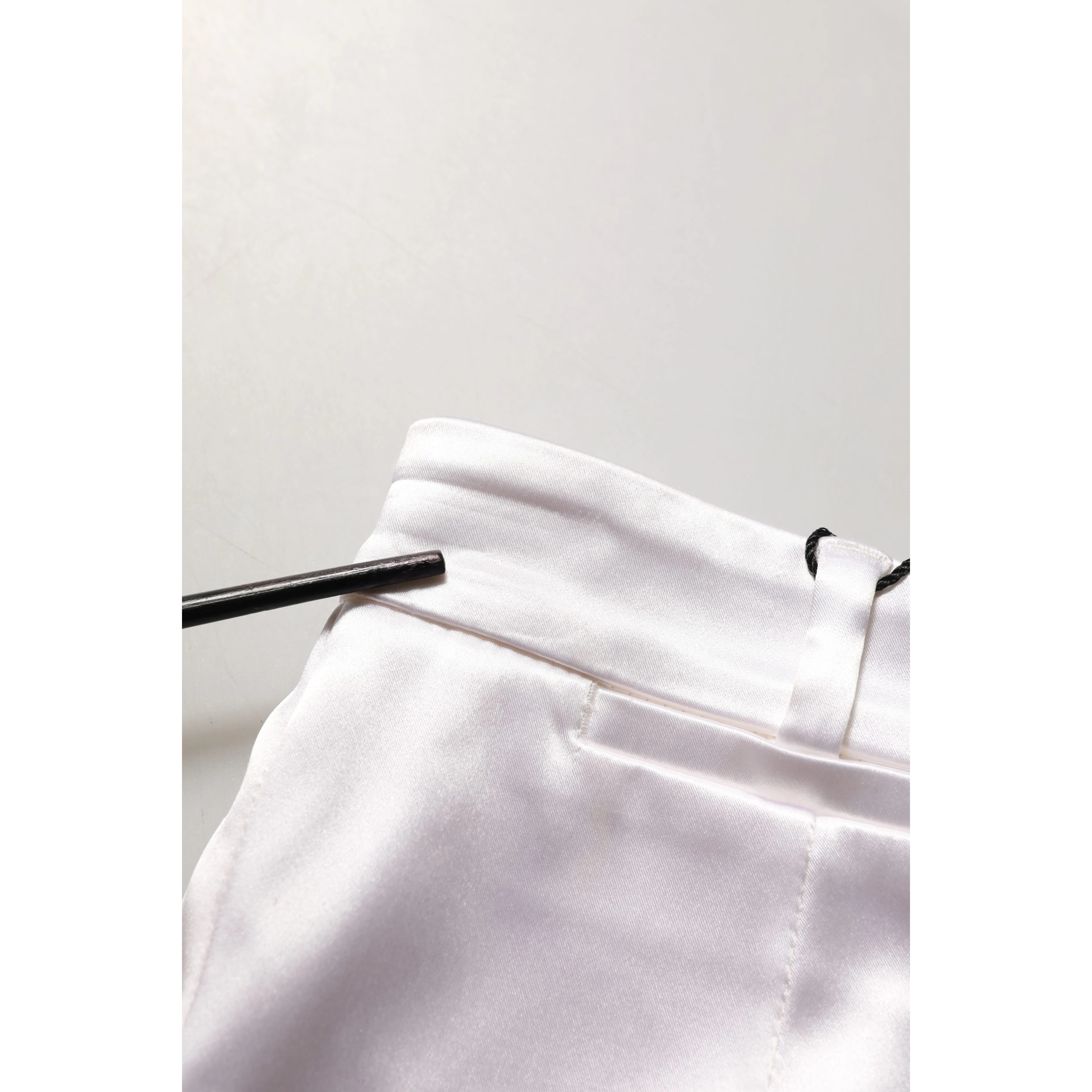 White Satin High Rise Women Hot Pants Shorts