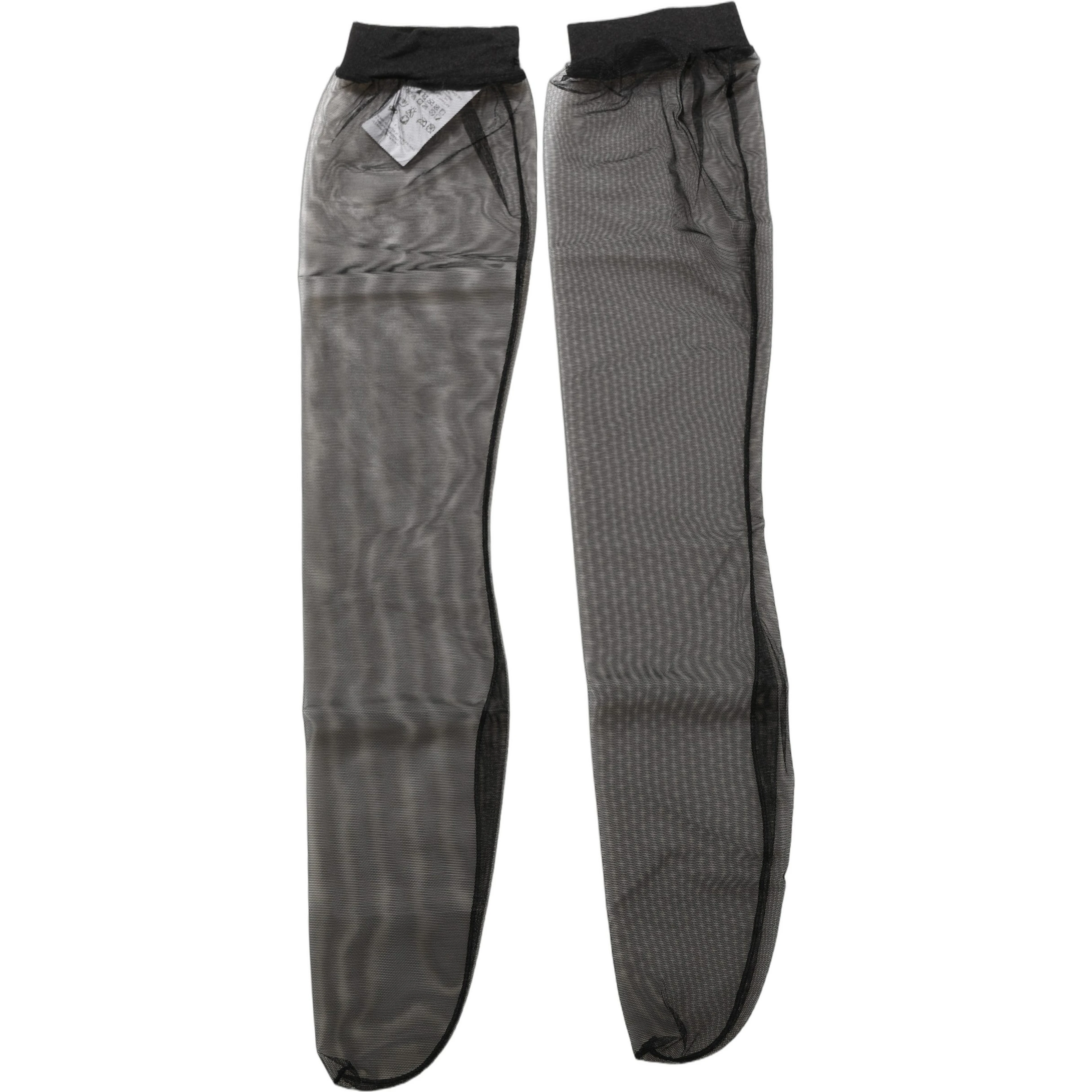 Black Nylon Mesh Sheer Calf Long Accessory Socks
