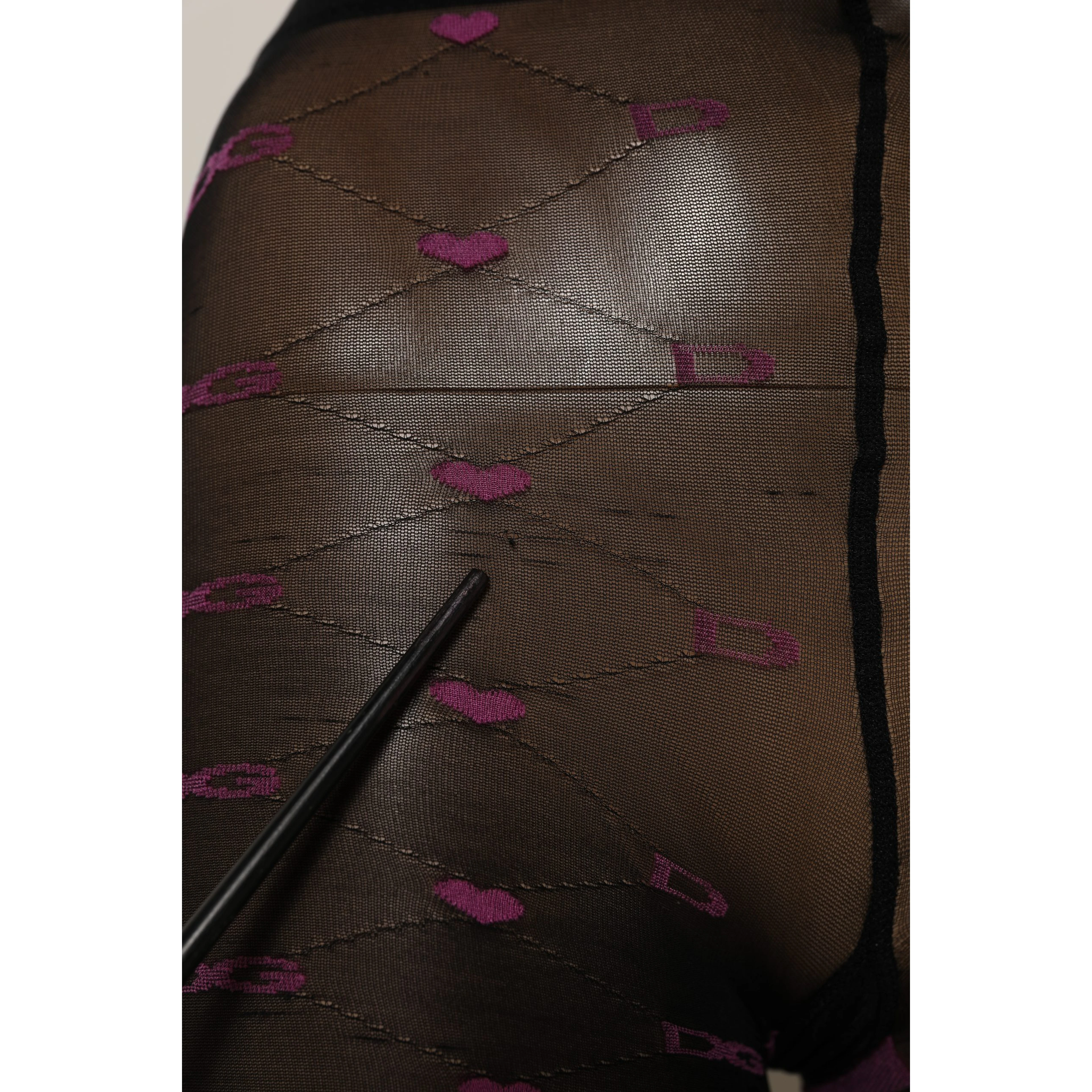 Black Nylon Hearts Tights Stocking Pantyhose Socks
