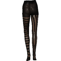 Black Nylon Stripes Tights Stockings Pantyhose Socks