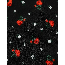 Black Floral High Rise Women Hot Pants Shorts