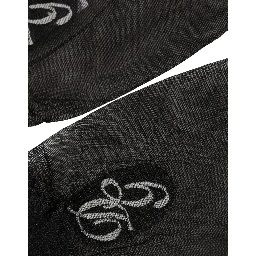 Black Nylon Mesh Sheer Calf Long Accessory Socks