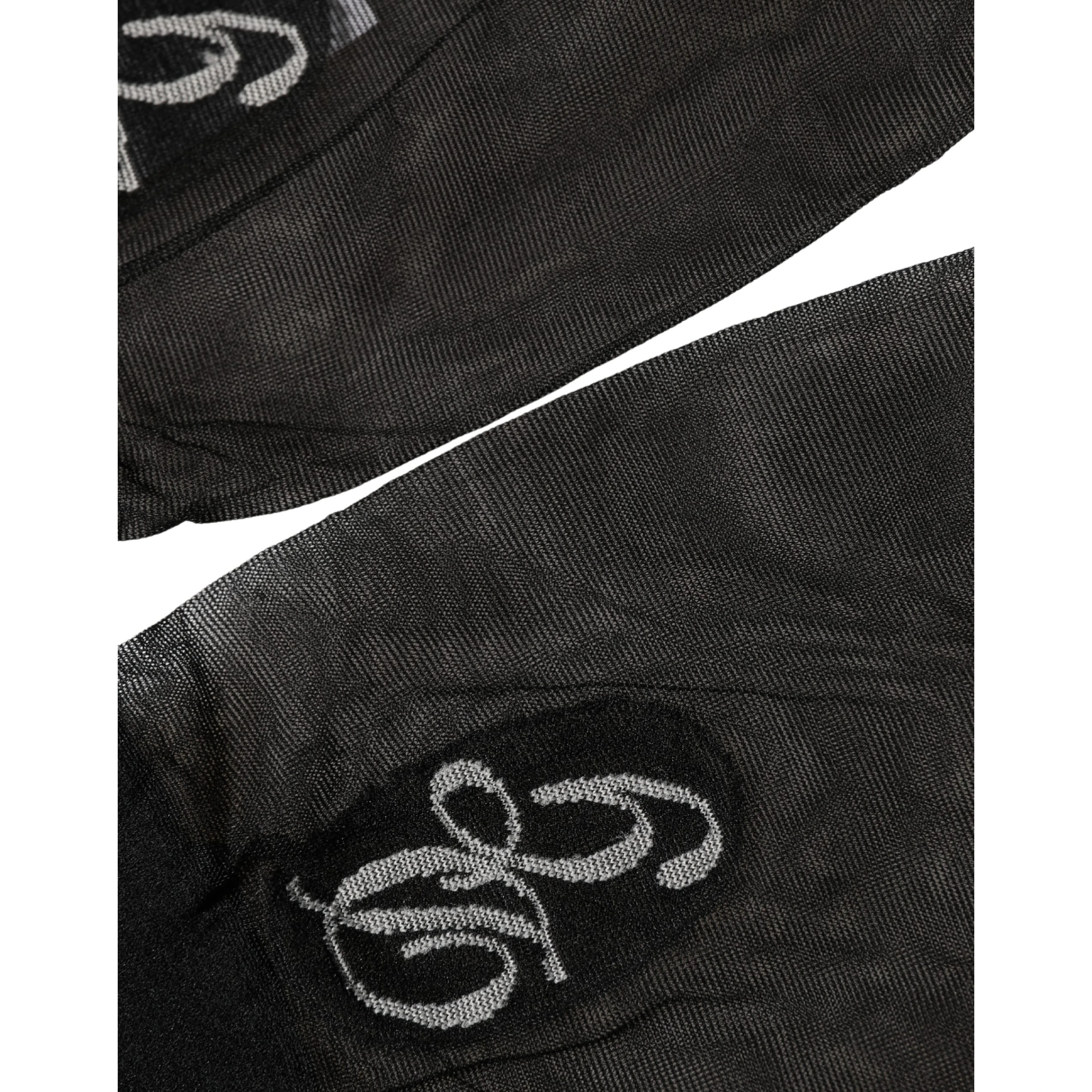 Black Nylon Mesh Sheer Calf Long Accessory Socks