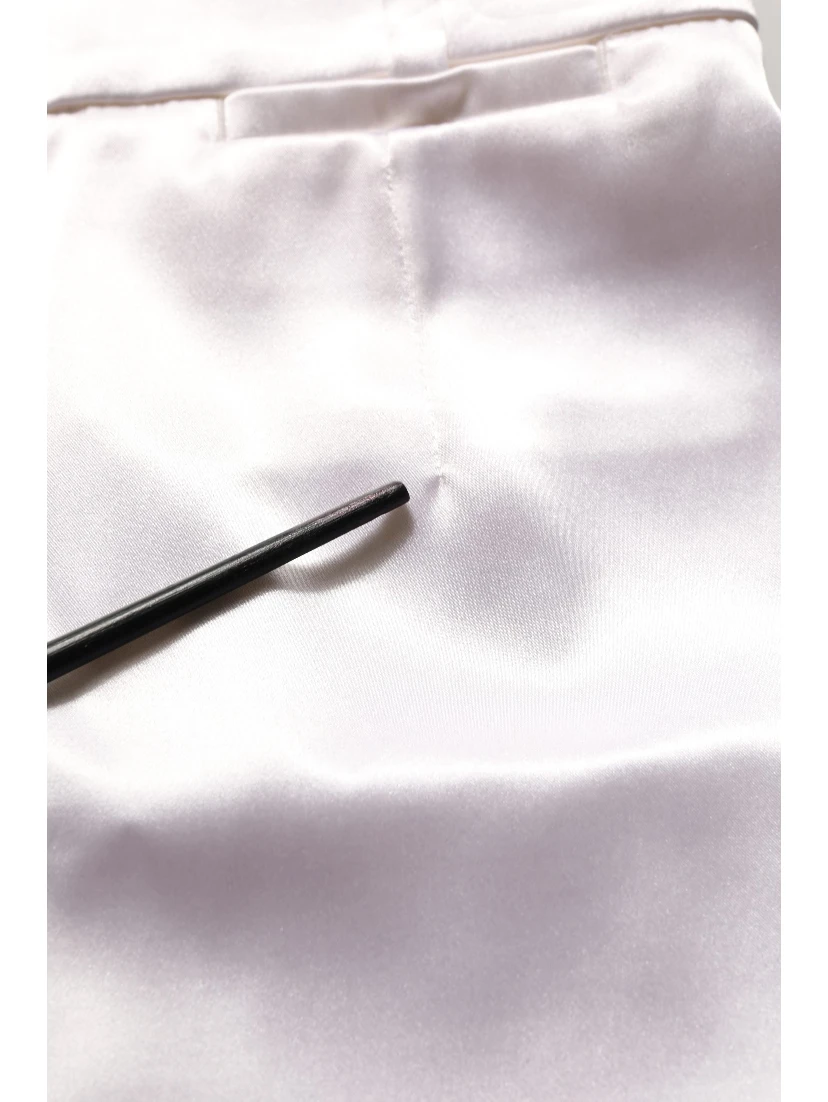 White Satin High Rise Women Hot Pants Shorts
