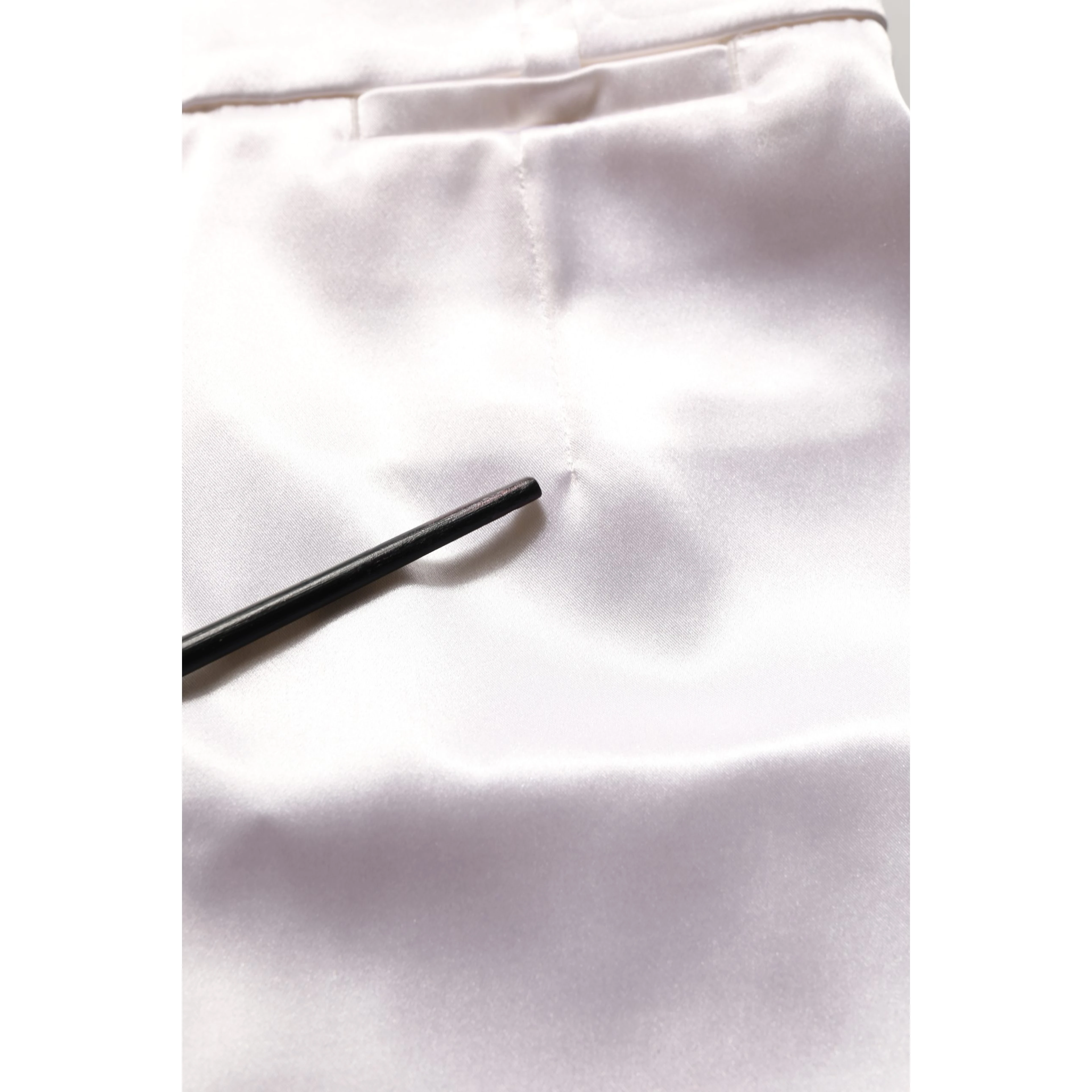 White Satin High Rise Women Hot Pants Shorts