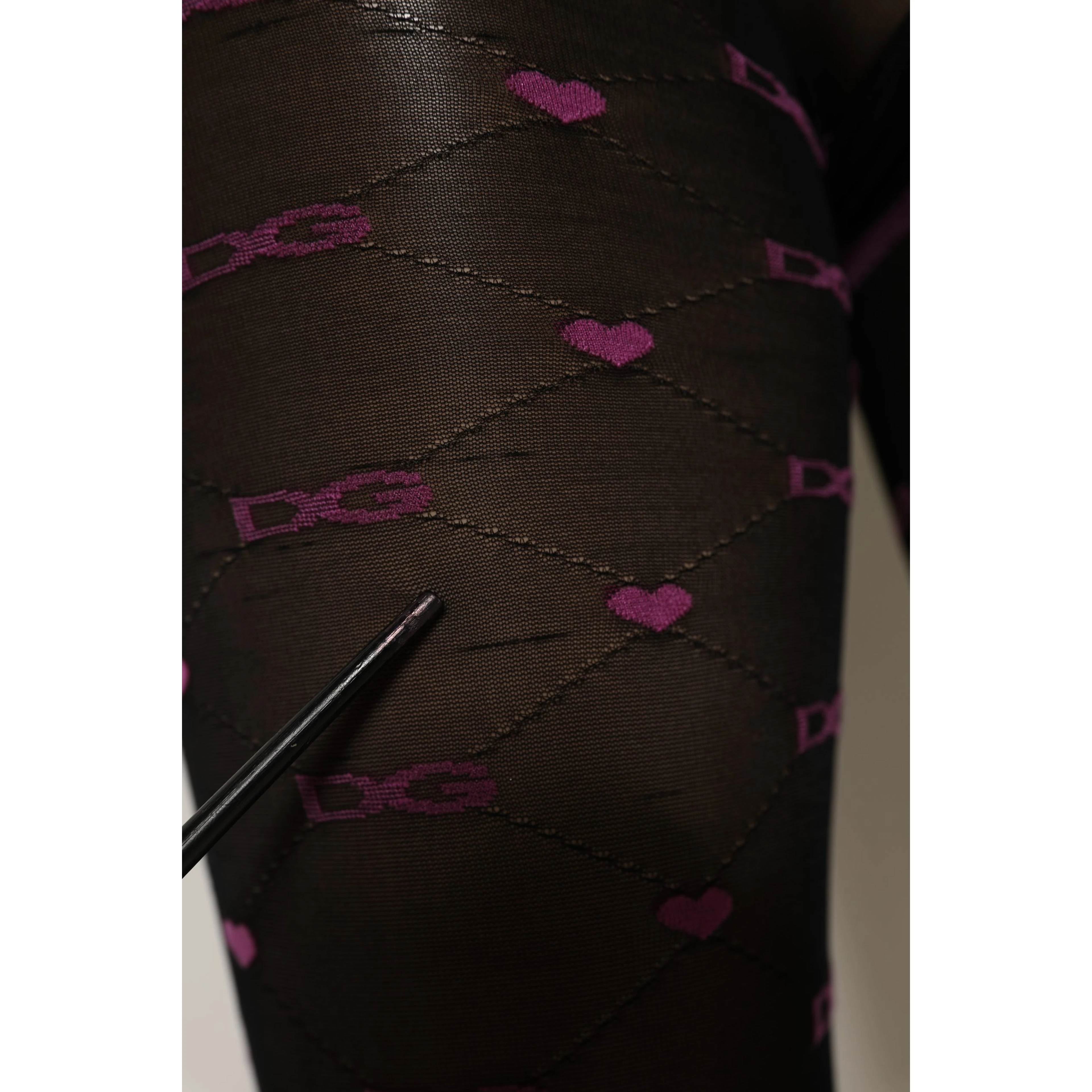 Black Nylon Hearts Tights Stocking Pantyhose Socks