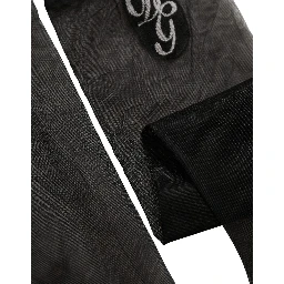 Black Nylon Mesh Sheer Calf Long Accessory Socks