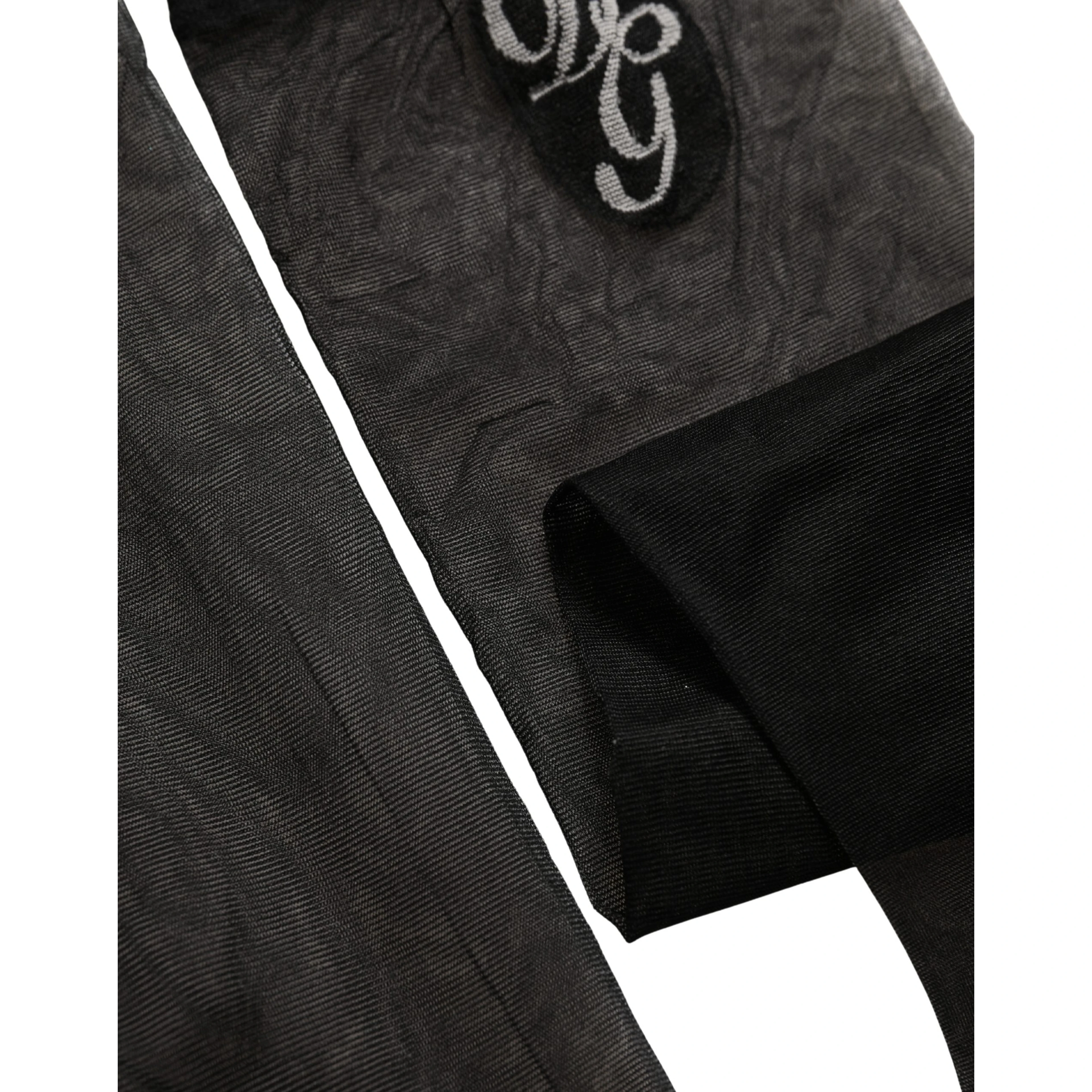 Black Nylon Mesh Sheer Calf Long Accessory Socks