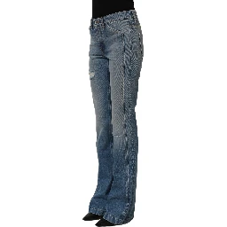 Blue Cotton Boot Cut Denim Trouser Jeans