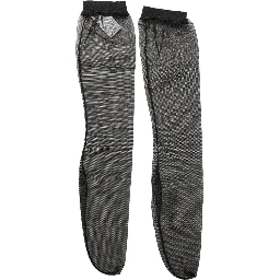 Black Nylon Mesh Sheer Calf Long Accessory Socks