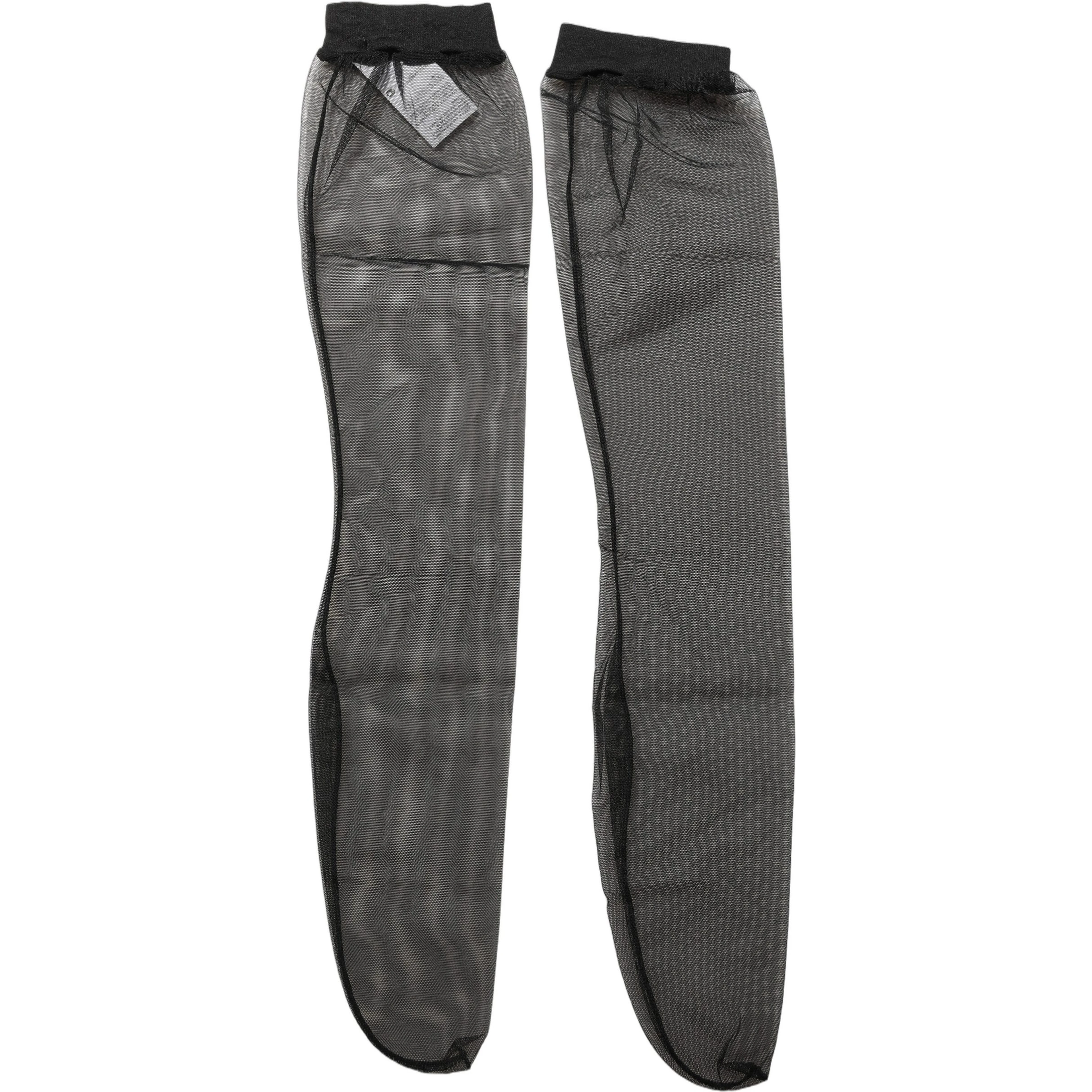 Black Nylon Mesh Sheer Calf Long Accessory Socks