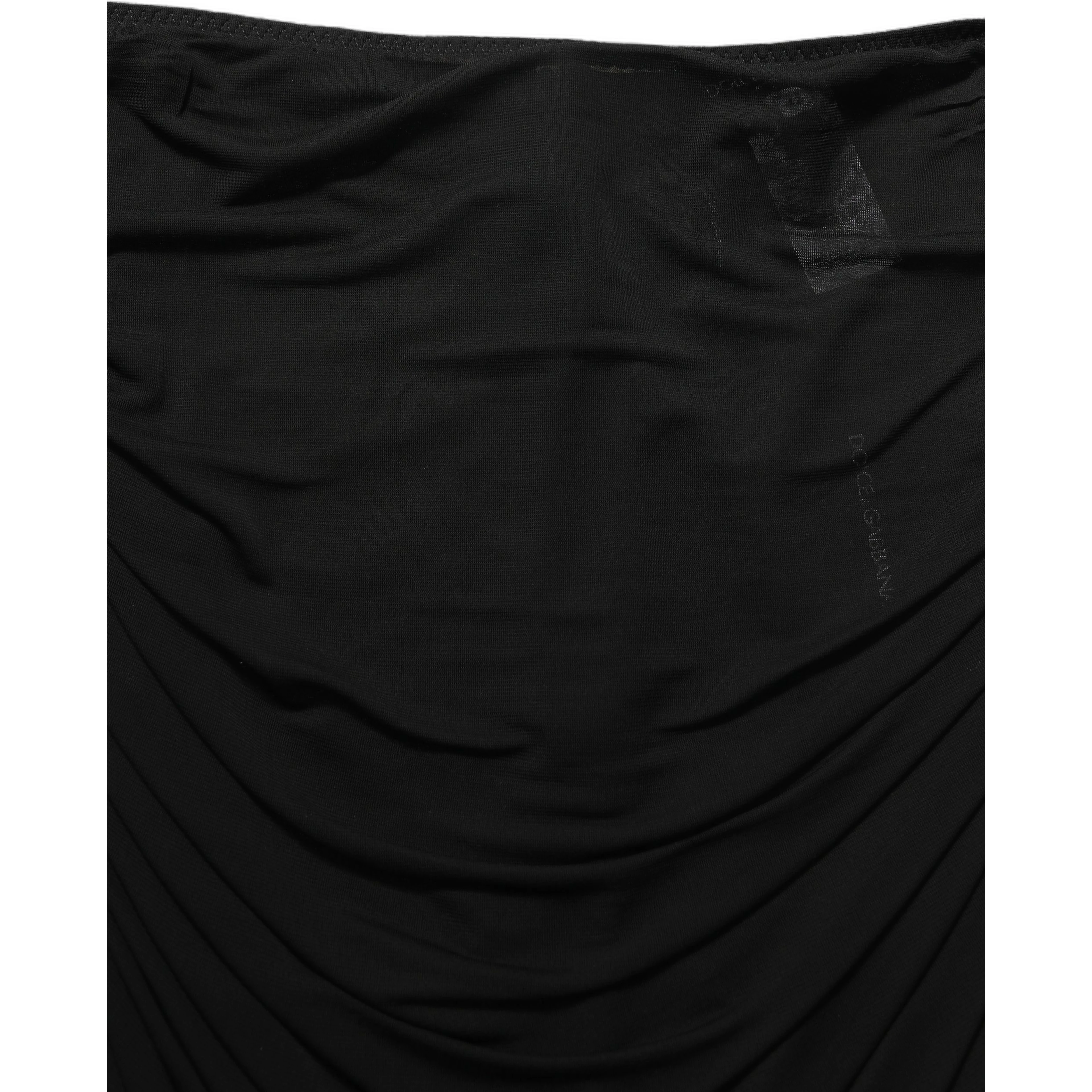 Black Viscose Mid Waist A-line Mini Skirt